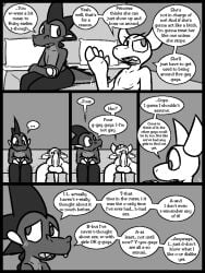 2025 2_horns 4_fingers anthro balls bed big_balls big_penis bottomwear casual_nudity claws clothed clothing comic crossed_arms cute_fangs demon dragon duo ellipsis embarrassed emerald_(ultilix) erection esd european_mythology fangs finger_claws fingers furniture genitals greyscale horn humanoid_genitalia humanoid_penis looking_away lying male monochrome mythological_creature mythological_scalie mythology nude on_back on_bed open_mouth pants penis pillow profanity scalie sitting slightly_chubby slightly_chubby_anthro slightly_chubby_male teeth to-be-named-later topless ultilix western_dragon