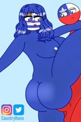 1boy 1girls 2d 2d_(artwork) :) :o anthro artist_name background big_ass big_ass_(female) big_butt big_butt_(female) blue_background blue_body blue_breasts blue_eyes blue_hair blue_skin blush breasts busty chile_(countryhumans) completely_naked completely_naked_female completely_nude completely_nude_female country countryhumans countryhumans_girl countryhuns curvaceous curves curvy curvy_body curvy_female curvy_figure cute cute_expression cute_face cute_female fat_ass fat_butt female flags genitals instagram instagram_logo instagram_username leg_up male naked naked_female national_personification nude nude_female one_leg_up partners penis red_body red_penis red_skin round_head sex side_view simple_background standing standing_missionary standing_sex thick twitter twitter_link twitter_username uruguay_(countryhumans) vaginal_penetration vaginal_sex voluptuous voluptuous_female