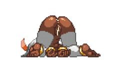 1girls after_sex animated animated anus ass brown_skin cum cum_drip cum_expulsion cum_inside dark_skin excessive_cum female game_cg pixel_animation pixel_art princess_ish princess_reconquista pussy solo sorry_carl squirting tagme