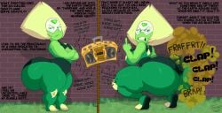 alternate_version_available ass_bigger_than_head bottom_heavy clapping_ass clapping_buttocks clapping_cheeks fart fart_cloud fart_fetish farting fat_ass flipping_off flipping_viewer_off gigantic_ass huge_ass middle_finger musical_symbol peridot_(steven_universe) skunk_bunk steven_universe thick_thighs twerk twerk_farting twerking twerking_to_music