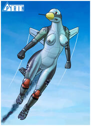 aeromorph aircraft airplane alternate_species border breasts cloudscape female flying genitals hi_res humanoid humanoidized living_aircraft living_machine living_vehicle machine nipples pirin-apex pussy sky solo swastika symbol vehicle white_border wings