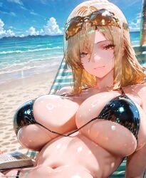 1girls ai_generated artist69 ass beach big_ass big_breasts bikini blonde_female blonde_hair blonde_hair blush book breasts elden_ring female female_only glasses huge_ass huge_breasts light-skinned_female long_hair patreon_username queen_marika_the_eternal relaxing sitting solo sunbathing sunglasses thick_thighs wide_hips yellow_eyes