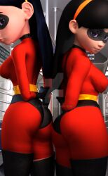 2girls 3d big_ass big_thighs breasts curvaceous curvy curvy_figure dark_hair disney female hero heroine hips hourglass_figure legs light-skinned_female light_skin pixar slim_waist superhero superheroine the_incredibles thick thick_hips thick_legs thick_thighs thighs violet_parr voluptuous voluptuous_female vtemp waist wide_hips