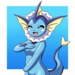 ai_generated beautiful breasts female naked naked_female nude nude_female pokémon_(species) pokemon pokemon_(species) sexy vaporeon
