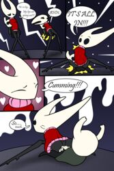 absurd_res anthro big_penis bodily_fluids clothing comic cum cum_in_pussy cum_inside dialogue dress duo female genital_fluids genitals hi_res hollow_knight hornet_(hollow_knight) hyper hyper_penis incest male male/female penis pornwhal protagonist_(hollow_knight) sex siblings small_but_hung stomach_bulge team_cherry vaginal_penetration vessel_(species) video_games