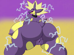 amped_toxtricity anthro anus ass big_breasts big_butt blue_eyes breasts digital_media_(artwork) electric_shock female hand_on_pussy huge_breasts huge_butt humanoid jonhy2g looking_at_viewer looking_back low_key_toxtricity mammal nintendo pokémon_(species) pokemon purple_body shock thick_thighs toxtricity video_games