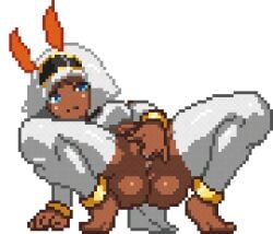 1girls animated animated anus ass brown_skin dark_skin female finger_fuck fingering game_cg masturbation orgasm pixel_animation pixel_art princess_ish princess_reconquista pussy pussy_juice solo sorry_carl tagme vaginal_fluids