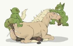 5_toes animal_genitalia animal_penis anus ass backsack balls bodily_fluids cum cum_from_ass cum_in_ass cum_inside cum_on_face denim_(artist) equid equine equine_genitalia equine_penis erection feet fellatio feral feral_penetrated flared_penis genital_fluids genitals glans goblin green_body green_skin group group_sex hi_res hooves horse humanoid humanoid_genitalia humanoid_on_feral humanoid_penetrating humanoid_penetrating_feral humanoid_penis humanoid_pointy_ears interspecies male male/male male_penetrated male_penetrating male_penetrating_male mammal mane medial_ring oral penetration penile penis perineum pointy_ears quadruped saggy_balls sex sharp_teeth tail teeth threesome toes trio zoophilia