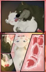 absurd_res anal anal_sex balls blush bodily_fluids bovid canid canine canis caprine cum cum_in_ass cum_inside duo feral feral_on_feral gabu gay genital_fluids goat happy happy_sex hi_res horizontal_pupils internal interspecies knot knotting looking_pleasured male male/male mammal mei_(one_stormy_night) one_stormy_night penetration penis pupils romantic romantic_couple sex tongue tongue_out uivonocturno wolf