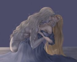 alucard_(castlevania) barely_visible_breasts bishonen bite biting biting_neck blonde_hair blushing castlevania castlevania:_symphony_of_the_night clothed_female_nude_male dhampir embracing fangs fangs_bared fictional_interracial foreplay full_color hand_on_chest heterosexual hi_res holding_neck holding_partner human interspecies intimacy intimate konami long_hair_female long_hair_male loose_clothes loose_dress love_bite love_bites male/female maria_renard mirakami moaning muscular_male no_visible_genitalia nude_male romantic romantic_couple romantic_sex side_ass sweat sweaty tagme vampire wholesome wholesome_sex
