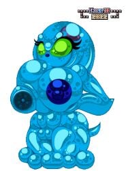 big_breasts breasts chao_(sonic) exkrill female goo goo_creature goo_girl pixel_art project_x_love_potion_disaster slime slime_girl sprite thicc transformation zeta_the_echidna