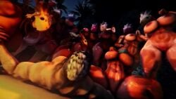 10girls 1boy 3d_animation animated areolae beach big_ass big_breasts black_hair breasts chocobo_mask chocoladynsfw dark-skinned_female female final_fantasy_xiv fingering fingerless_gloves groping_breasts group group_sex hand_on_breast hand_on_hip hyur implied_penetration light-skinned_female light-skinned_male male masked_female multiple_girls muscular muscular_female muscular_male nude outdoor_sex outdoors palm_tree pussy sex smaller_male sound tagme taller_female thick_thighs vagina video white_hair