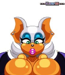 bat big_breasts big_breasts big_lips exkrill fangs lips piercing pixel_art rouge_the_bat sonic_(series) sprite