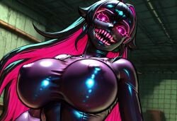 1girls 3d 3d_(artwork) accurate_art_style ai_generated all-star_battle artstyle_imitation black_hair civitai civitai_lora corruption corruption_gf_(fnf_corruption) creepy creepy_face creepy_smile cyberconnect2 dress friday_night_funkin friday_night_funkin_(corruption_mod) friday_night_funkin_mod girlfriend_(corruption_mod) girlfriend_(friday_night_funkin) glowing_eyes glowing_teeth horror horror_(theme) illustrious_(stable_diffusion) jojo's_bizarre_adventure_all_star_battle long_hair nipple_outline nipples_visible_through_clothing pink_hair sharp_teeth solo solo_female solo_focus style_emulation style_imitation style_parody tagme teeth teeth_showing tight_clothing two_tone_hair