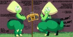 alternate_version_available ass_bigger_than_head bottom_heavy clapping_ass clapping_buttocks clapping_cheeks fat_ass flipping_off flipping_viewer_off gigantic_ass huge_ass middle_finger musical_symbol peridot_(steven_universe) skunk_bunk smug steven_universe thick_thighs twerk twerking twerking_to_music