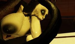 big_breasts blowjob_in_the_pose breasts female isamu_uchiumi jawless rin_tsushima roblox_game roblox_horror_games tentacle-hair the_mimic yellow_eyes yokai