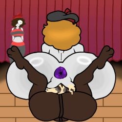 animated balls cum_in_pussy cum_on_balls female oc pale-skinned_female pussy red_hair rustb0ltus