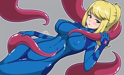 1girls absurd_res big_breasts blonde_hair blue_eyes blush bodysuit breasts cameltoe consensual_tentacles female female_only isaac-grim metroid nintendo nipple_bulge open_mouth png ponytail samus_aran solo solo_female standing tentacle vector_trace zero_suit zero_suit_samus