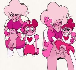 big_penis cartoon female futanari lesbian_sex nervous_smile penis pink_diamond_(steven_universe) plaything pussy silly size_difference smile spinel_(steven_universe) steven_universe toony vaginal_penetration wholesome yuri