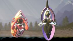 3d anthro big_breasts big_butt pokémon_(species) pokemon pokemon_sm tapu_fini tapu_lele