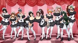 barbara_gordon batgirl batman_(series) bending_over big_breasts black_hair breast_squish cleavage_cutout cleavage_overflow crossover crossover_harem eastern_and_western_character eunie_(xenoblade) final_fantasy_vii girls_only harry_potter hermione_granger hotel_transylvania kasumi_(pokemon) king_of_fighters long_hair mai_shiranui maid maid_apron maid_headdress maid_outfit maid_uniform massive_breasts mavis_dracula multiple_girls my_hero_academia orange_hair pokemon rogue_(x-men) rud-k seductive_eyes seductive_look seductive_pose seductive_smile sexy_maid tifa_lockhart tsuyu_asui vampire_girl x-men xenoblade_chronicles_3