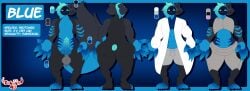 4_ears 4_toes 5_fingers absurd_res animal_genitalia animal_penis anthro anus armor armorless_protogen balls blue_markings bottomwear canid canine canine_genitalia canine_penis claws clothed clothing coat crop_top feet fingers genitals grey_body hair hi_res horn knot knotted_penis lab_coat machine male male_focus male_only mammal markings multi_ear nude nude_anthro penile penis protogen protogen_armor puffy_anus reference_image shirt shorts smile sokoyo_owo solo standing tail text toe_claws toes topwear