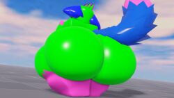 1boy 1boys 1femboy 2025 3d 3d_(artwork) 3d_artwork ass_bigger_than_head back_view big_ass big_butt biped butt_bigger_than_head facing_away facing_away_from_viewer femboy feminine furry furry_male furry_only gay gay_male green_fur huge_ass huge_butt kevin_(nyanwolf) lamentlife looking_away male male_only no_humans non-human non-human_only nsfw roblox roblox_game roblox_studio robloxian solo solo_male tagme thick thick_ass thick_thighs three_tone_fur