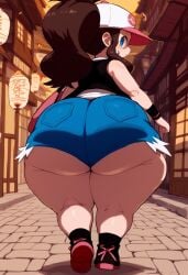 ai_generated big_ass chibi gigantic_ass gvukub hilda_(pokemon) huge_ass nintendo pokemon shortstack thick_thighs wide_hips