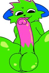 animated anthro balls big_penis bouncing_balls bouncing_penis canid canine canis colored erection fur furry genitals green_body kevin_(nyanwolf) looking_at_viewer low-angle_view male mammal nude penis pink_penis saggy_balls simple_background smile solo tagme tenacio throbbing throbbing_balls toothy_grin video white_background wolf