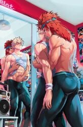 2boys abs bíceps bakugou_katsuki big_penis breath domination eijirou_kirishima erection gay gay_domination handjob katsuki_bakugou kirishima_eijirou male masturbation_onto_another muscular muscular_male penis tagme yaoi