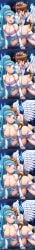 blue_eyes blue_hair breast_grab breasts brown_hair cleavage doggy_style empty_eyes femdom heart hypnosis kid_icarus long_hair malesub mind_control nintendo nipples pandora pink_eyes pit_(kid_icarus) selvalanch sequence sex short_hair wings
