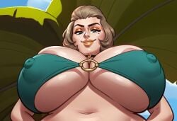 ai_generated big_breasts bikini fire_emblem fire_emblem:_three_houses from_below gigantic_breasts gvukub huge_breasts manuela_casagranda nintendo o-ring_bikini