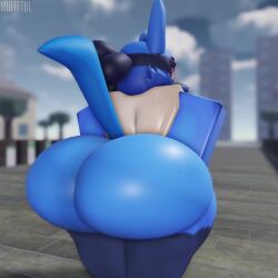 3d animated anthro ass big_ass huge_ass lucario male muitetul no_sound pokemon roblox robloxian tagme twerking video