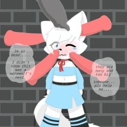 anthro canid canine canis ear_penetration femboy forced gangbang group group_sex hi_res knot kyo_kyopiko kyopiko male male/male mammal penetration rape sex wolf