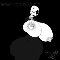 animated big_breasts boobs_bigger_than_head breasts_bigger_than_head breasts_out deltarune fem_gaster gaster genderbend genderswap gif grabbing_breasts grabbing_own_breast huge_breasts nailstrabbit rule_63 text touching_breast undertale undertale_(series)