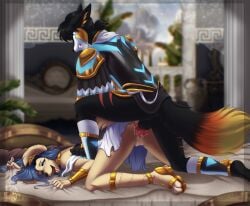 anthro anthro_on_anthro anthro_penetrated anthro_penetrating anthro_penetrating_anthro ariveil ass ass_up balls bird_dog black_body black_fur black_hair black_nose bodily_fluids canid canine canis clenched_teeth clothed clothed_anthro clothed_female clothed_male clothing cum cum_in_vagina cum_inside domestic_dog duo female female_penetrated footwear fox fur genital_fluids genitals golden_retriever greek hair hi_res hunting_dog interspecies knot knotted_penis male male/female male_penetrating male_penetrating_female mammal multicolored_body multicolored_fur open_mouth open_smile partially_clothed partially_clothed_anthro partially_clothed_female partially_clothed_male penetration penile penile_penetration penis penis_in_vagina purple_hair retriever sandals sasha_(ariveil) sex sheils_(animator9000) shoes smile tan_body tan_fur teeth tongue tongue_out two_tone_body two_tone_fur vaginal_penetration vaginal_penetration vulva white_body white_fur