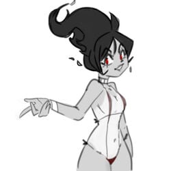 1girls anthro black_hair charlie_(don't_starve) don't_starve don't_starve_together dont_starve dont_starve_together female female_focus female_only grey_body hair human klei_entertainment open_eyes panties red_eyes red_panties simple_background solo solo_female solo_focus tan white_background wl2 wolflove2