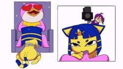 1boy 1girls animal_crossing animated ankha blowjob blue_hair cat_ears cat_tail catgirl fellatio female fur furry latenightsexycomics nintendo oral oral_sex penis purple_hair tagme yellow_fur zone-tan