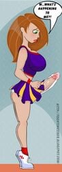 1futa bulge disney erection futa_only futanari human intersex kim_possible kimberly_ann_possible large_penis panties penis precum solo solo_futa standing straight_hair text toontinkerer veins veiny_penis