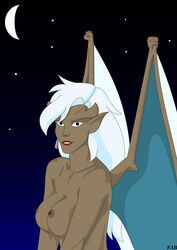 1girls brown-skinned_female brown_skin delilah_(gargoyles) disney fab fab3716 female female_only gargoyles humanoid nipples nude nude_female solo solo_female tagme white_hair winged_humanoid