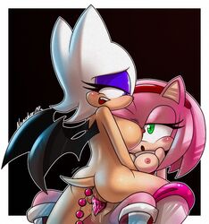 2girls amy_rose anal anal_beads anal_insertion ass bat_wings big_breasts blue_eyes breasts female female_only green_eyes multiple_girls nancher nipples nude pussy rouge_the_bat sex_toys sonic_(series) sonic_the_hedgehog_(series) vaginal_insertion yuri