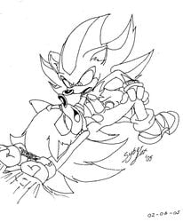 2005 anthro bound fur hedgehog lying male male_only mammal multiple_males nude on_back penis sex shadow_the_hedgehog sonic_(series) sonic_the_hedgehog syberfox tagme yaoi