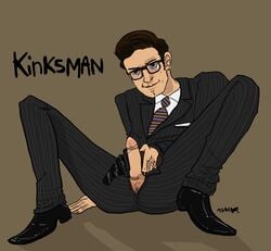 1boy balls bernadaite black_boots black_legwear black_shirt black_shoes boots brown_background brown_eyes brown_hair cleft_chin colin_firth formal_clothes galahad glasses gun hand_on_ground harry_hart high_heel_boots high_heels holding_weapon human human_only kingsman_(film_series) legs_apart legs_held_open light-skinned_male light_skin looking_at_viewer male male_focus male_masturbation male_on_male male_only masturbation matching_clothing mature mature_male penis penis_out presenting_penis pubic_hair retracted_foreskin showing_off solo solo_male spread_legs striped_tie tagme testicles thighs tie tuxedo uncircumcised uncut unzipped unzipped_pants weapon