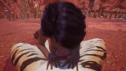 3d animated anthro anthro_on_female anthro_on_human anthro_penetrating black_hair black_skin blowjob brunette dark-skinned_female dark_skin deep_blowjob deepthroat desert feral_on_female feral_on_human fur furry furry_on_human human human_penetrated maya_(wildlife) nude nude_female oral sound tagme tiger video wildlife_(video_game)