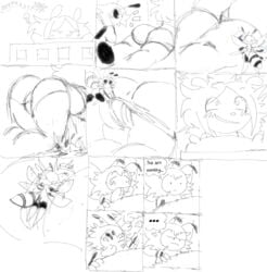 annoyed anthro arthropod ass bea_(pester) bee black_sclera butt_focus cunnilingus female female/female hymenopteran insects licking macro micro micro_on_macro oral pester sex size_difference sketch tongue tongue_out undressing_another vaginal_penetration yuri