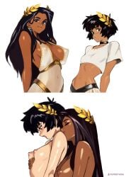 1boy 1boy1girl 1girls 2d breasts breasts_visible_through_clothing brown_hair caramel-skinned_female choker closed_eyes dark-skinned_female dark_hair fanart femboy from_behind_position gender_transformation genderswap_(mtf) girl god-emperor_of_mankind grabbing_another's_breast grabbing_from_behind imperium_of_man implied_sex large large_breasts long_hair masturbation moaning moaning_in_pleasure nipples pale-skinned_male peppertama pointy_breasts pointy_nipples romantic romantic_couple rule_63 see-through see-through_clothing small_breasts straight_sex very_long_hair warhammer_(franchise) warhammer_40k