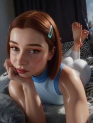 1girls 3d 3d_(artwork) 3d_model 3d_render ai_assisted ai_generated ben_10 breasts cartoon_network erotic female female_focus fetish front_view ginger_female ginger_hair grainy gwen_tennyson hair_clip hourglass_figure kallovita kinky legs noise petite petite_body petite_female red_hair sexy shiny shiny_body shiny_clothes shiny_skin short_hair small_breasts smaller_female tagme teen_girl teenage_girl teenager thighs ass feet toes soles feet_up feet_fetish foot_fetish soles_fetish barefoot thick_ass looking_at_viewer turtleneck_shirt looking_at_camera selfie green_eyes