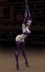 1girls 3d 3d_(artwork) 3d_model 3d_render 3rd_party_edit arms_above_head ass ball_gag bondage boots bound bra breasts captured crotch dc dc_comics demon demon_girl drew_gardner edit edited edited_art exposed_breasts exposed_crotch female femsub forced gag gagged gloves goth goth_girl goth_mommy helpless high_heels kidnapped latex latex_boots latex_bra latex_gloves long_boots long_gloves nipples purple_eyes purple_hair rachel_roth raised_arms raven_(dc) restrained shiny_clothes short_hair spread_legs spreader_bar straps teen_titans third-party_edit