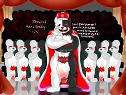 4:3 danganronpa english_text gangbang group group_sex hi_res lusttobi male male/male mammal monokuma profanity sex smooth_skin text ursid