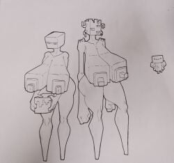 2girls allay_(minecraft) ass big_breasts big_nipples breasts creaking_(minecraft) curvy dat_ass enderman enderwoman enormous_breasts fat_ass female female_focus giant_breasts gigantic_breasts huge_ass huge_breasts hyper_breasts large_ass large_breasts little_cat massive_breasts minecraft monster monster_girl